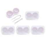 Maxbell 5Pcs Portable Contact Lens Soaking Case Container Holder Storage Box Pink