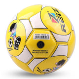 Maxbell Children Football PU Leather Ball Multicolor Kids Play Soccer Yellow+White