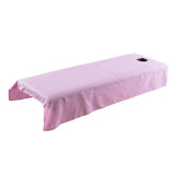Maxbell Maxbell Beauty Massage SPA Treatment Bed Table Cover Sheet w/Face Hole Pink
