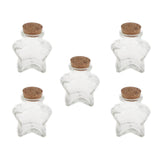 Maxbell 5 Pieces Mini Cork Stoppers DIY Decor Glass Bottle Wishing Vials Star Shape