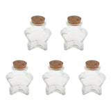 Maxbell 5 Pieces Mini Cork Stoppers DIY Decor Glass Bottle Wishing Vials Star Shape