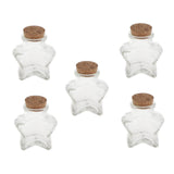 Maxbell 5 Pieces Mini Cork Stoppers DIY Decor Glass Bottle Wishing Vials Star Shape
