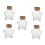 Maxbell 5 Pieces Mini Cork Stoppers DIY Decor Glass Bottle Wishing Vials Star Shape