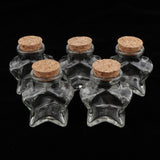 Maxbell 5 Pieces Mini Cork Stoppers DIY Decor Glass Bottle Wishing Vials Star Shape