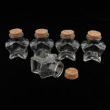 Maxbell 5 Pieces Mini Cork Stoppers DIY Decor Glass Bottle Wishing Vials Star Shape