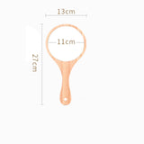 Maxbell 2Pcs Portable Wooden Hand Vanity Mirror with Handle for Home Travel Wood