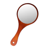 Maxbell 2Pcs Portable Wooden Hand Vanity Mirror with Handle for Home Travel Wood