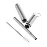 Maxbell Maxbell Reusable Stainless Steel Metal Straw Portable Telescopic Straw Set Silver
