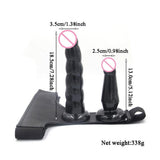 Maxbell Maxbell Strap On Fake Penis Women Couples Wearable Panties Pants Underwear Toy Black