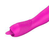 Maxbell Female Electric Vibrator Massager w/Tongue Licking Clitoral Nipples Rose Red
