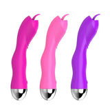 Maxbell Female Electric Vibrator Massager w/Tongue Licking Clitoral Nipples Rose Red