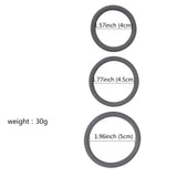 Maxbell 3 Pcs Silicone Men Penis Ring Male Enhancer Prolong Sex Aid Tools Gray