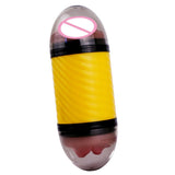 Maxbell Male Masturbation Cup Realistic Oral & Vagina Double Head Exerciser Yellow