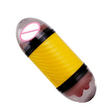Maxbell Male Masturbation Cup Realistic Oral & Vagina Double Head Exerciser Yellow