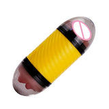 Maxbell Male Masturbation Cup Realistic Oral & Vagina Double Head Exerciser Yellow
