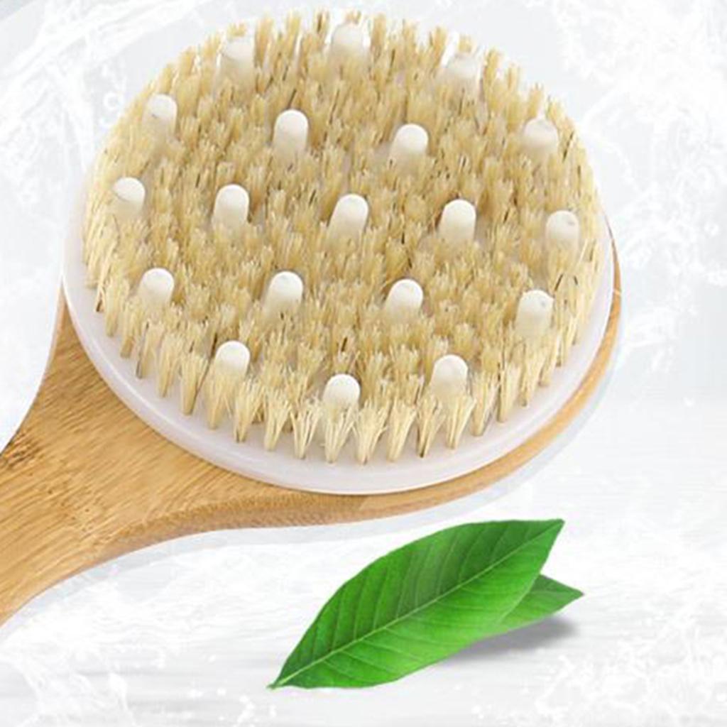 Maxbell Professional Dry Skin Brush Handle Body Bristle Bath Massager Scrub L