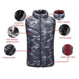 Smart Heated Vest for Winter running Mountain Camping L Camouflage