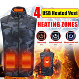 Smart Heated Vest for Winter running Mountain Camping L Camouflage
