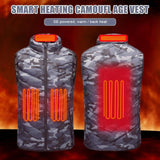 Smart Heated Vest for Winter running Mountain Camping L Camouflage