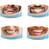 Creativity 3D Print Funny Bandit Prank Face Mask Masque Mouth Cover C