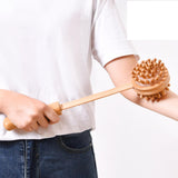 Maxbell 2 Pieces Manual Muscle Massage Hammer Stick Wood Handle Body Care 40x10cm
