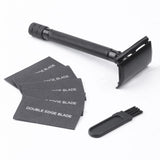 Maxbell Manual Shaver Long Handle Portable Stainless Steel Razor Blades for Men Black