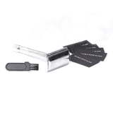 Maxbell Manual Shaver Long Handle Portable Stainless Steel Razor Blades for Men Black