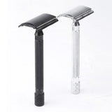 Maxbell Manual Shaver Long Handle Portable Stainless Steel Razor Blades for Men Black