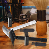 Maxbell Manual Shaver Long Handle Portable Stainless Steel Razor Blades for Men Black