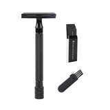 Maxbell Manual Shaver Long Handle Portable Stainless Steel Razor Blades for Men Black