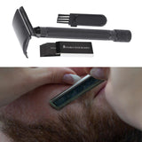 Maxbell Manual Shaver Long Handle Portable Stainless Steel Razor Blades for Men Black
