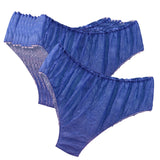 Maxbell 3xDisposable Briefs Non Woven Fabric Mid Waist Design for SPA Massage Pregnant Blue