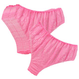 Maxbell 3xDisposable Briefs Non Woven Fabric Mid Waist Design for SPA Massage Pregnant Pink