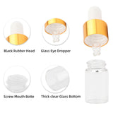 Maxbell 15 Pieces Glass Dropping Bottles Portable Refillable for Perfume Storage 2ml Clear Golden