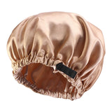 Maxbell 2xsatin Caps Sleeping Caps Adjustable Hair Care Hat Round for Sleeping Khaki
