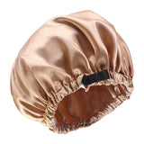 Maxbell 2xsatin Caps Sleeping Caps Adjustable Hair Care Hat Round for Sleeping Khaki
