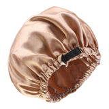 Maxbell 2xsatin Caps Sleeping Caps Adjustable Hair Care Hat Round for Sleeping Khaki