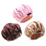 Maxbell 5xsatin Caps Sleeping Caps Adjustable Hair Care Hat Round for Sleeping Khaki
