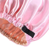Maxbell 2xsatin Caps Sleeping Caps Adjustable Hair Care Hat Round for Sleeping Pink