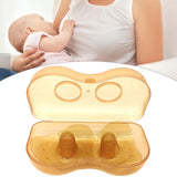 2Pcs Silicone Nipple Shields Manual Breast Pump Breast Milk Collection Shell Orange