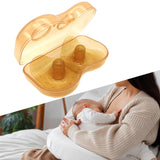 2Pcs Silicone Nipple Shields Manual Breast Pump Breast Milk Collection Shell Orange