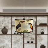 Maxbell Drum Lamp Shade E27 Replacemen Lamp Cover for Floor Lamps Desk Lamps Pendant Bird
