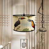 Maxbell Drum Lamp Shade E27 Replacemen Lamp Cover for Floor Lamps Desk Lamps Pendant Bird