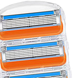 Maxbell 4Pcs Shaver Blades Refills Blade Replacement Cartridges for Men Leg Hand Hair Orange
