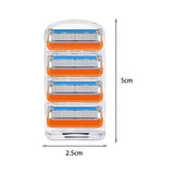 Maxbell 4Pcs Shaver Blades Refills Blade Replacement Cartridges for Men Leg Hand Hair Orange