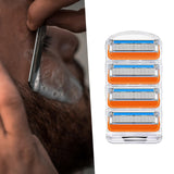 Maxbell 4Pcs Shaver Blades Refills Blade Replacement Cartridges for Men Leg Hand Hair Orange