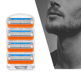 Maxbell 4Pcs Shaver Blades Refills Blade Replacement Cartridges for Men Leg Hand Hair Orange
