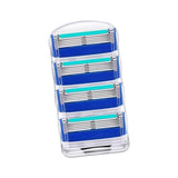 Maxbell 4Pcs Shaver Blades Refills Blade Replacement Cartridges for Men Leg Hand Hair Blue