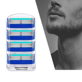 Maxbell 4Pcs Shaver Blades Refills Blade Replacement Cartridges for Men Leg Hand Hair Blue