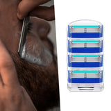 Maxbell 4Pcs Shaver Blades Refills Blade Replacement Cartridges for Men Leg Hand Hair Blue